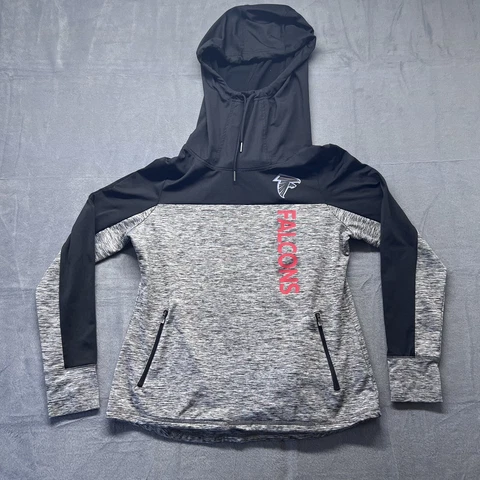 Atlanta Falcons Hoodie Womens Large NFL Team Apparel High Neck Pullover Sweater Cover