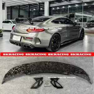 For 2015-23 Mercedes Benz W205 C63 Coupe ABS Forged Carbon Fiber Look Rear Wing - Picture 1 of 15