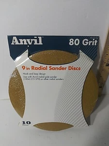Anvil Radial Sanding Disk 80-Grit 9" 1004 215 335 10pk...Ships Fast - Picture 1 of 3