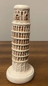 Torre Inclinada de Pisa - Recuerdo Italiano - 2006 - Yeso Fundido - 8" Alto - Roto - Imagen 1 de 6