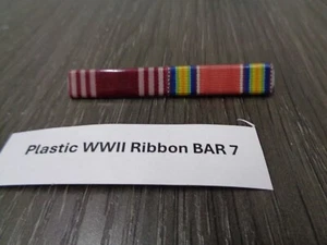 US MILITARY WWII CONFLICT PLASTIC Ribbon Bar Service made in USA used BAR # 7 - Picture 1 of 3