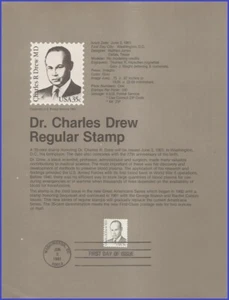 USA8 #1865 U/A PÁGINA DE RECUERDO FDC Charles R. Drew M.D. - Imagen 1 de 1