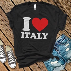 I Love Italy T-Shirt, Italian Pride Tee, Italian American T-Shirt, Italian Gift - Picture 1 of 8