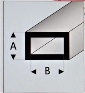 MAQUETT 421-53/3 White Styrene rectangular tube 8x4mm / 0.312"x 0.156" x 330mm 5 - Picture 1 of 1