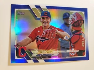 2021 TOPPS OPENING DAY BLUE FOIL James Karinchak card # 49 Cleveland Indians - Picture 1 of 2
