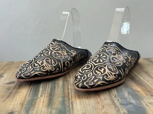 Zapatillas de cuero negras marroquí Babouche para mujer talla 38 - Imagen 1 de 9