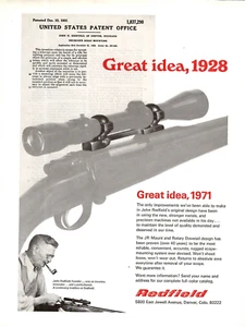 1971 Print Ad Redfield Great Idea,1928 Great idea,1971 stronger metals precision - Picture 1 of 1