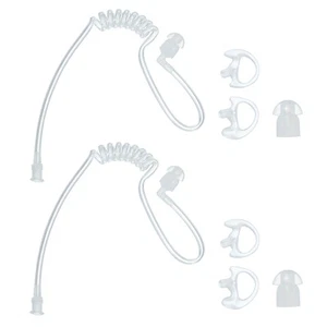 2 Pcs Acoustic Coil Tube Earpiece Replacement with Earbud for Headsets, White - Zdjęcie 1 z 7