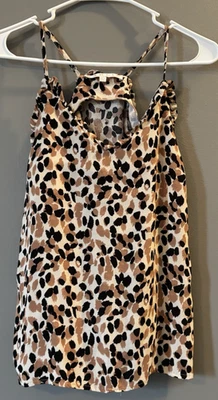 Karlie Leopardo Animal Print Ajustable Correa Y Fluido Tanque Camisola Túnica Grande Foto 1 de 4
