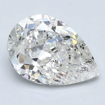 Natural Mined Diamond 3 CT Certificate AGI Pear Cut Loose H color SI3 clarity - Image 1 of 2