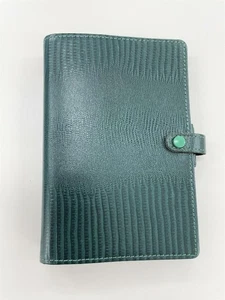 FILOFAX Tejus Organizer Green Calf Leather 6-Ring Made in England Vintage Unused - Picture 1 of 10