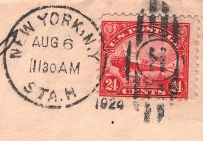 USA Air Mail 24c De Havilland BIPLANE #C6 Cover 1924 New York-San Francisco XA20 - Image 1 of 4