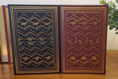 MICHAEL CRICHTON Jurassic Park & The Lost World Franklin Library 1st Eds SIGNED! - Image 1 of 4