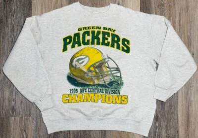 Sudadera Green Bay Packers Para Hombre Grande NFL Nuez moscada Cuello Redondo De Colección 1995 Foto 1 de 4