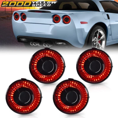 Fit For 05-13 Chevrolet Corvette C6 Coupe LED Rear Brake Turn Signal Lights 4Pcs - Image 1 of 4
