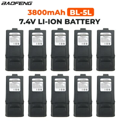 10PC 3800mAh High Capacity Li-ion Battery For Baofeng GT-3 GT-3TP Two-way Radio - Image 1 of 4