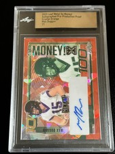 2023 Leaf Metal Draft Proof 1/1 Auto Orange Crystals Max Duggan Chargers TCU