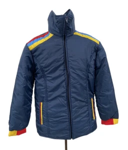 Vintage 1970s Red Navy Yellow International Sportswear Jacket Ski Coat W/ Hood - Picture 1 of 4