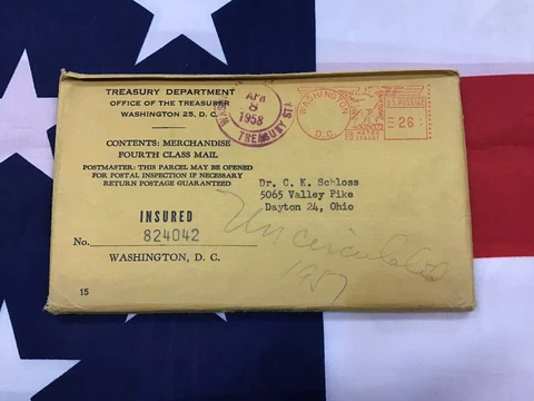 Gem BU Original 1957 US Mint Set in Mailing Envelope Cover