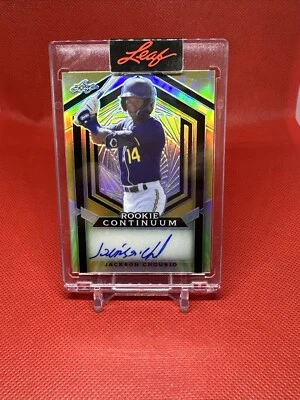 2023 Leaf Metal Rookie Continuum #MC-26 Jackson Chourio Autograph Card Auto /129 - Image 1 of 3