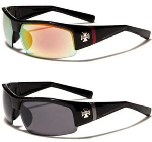 Choppers Biker Sunglasses Motor Bike Large Wrap Big Rimless Uv400 Mens Ladies - Picture 1 of 7