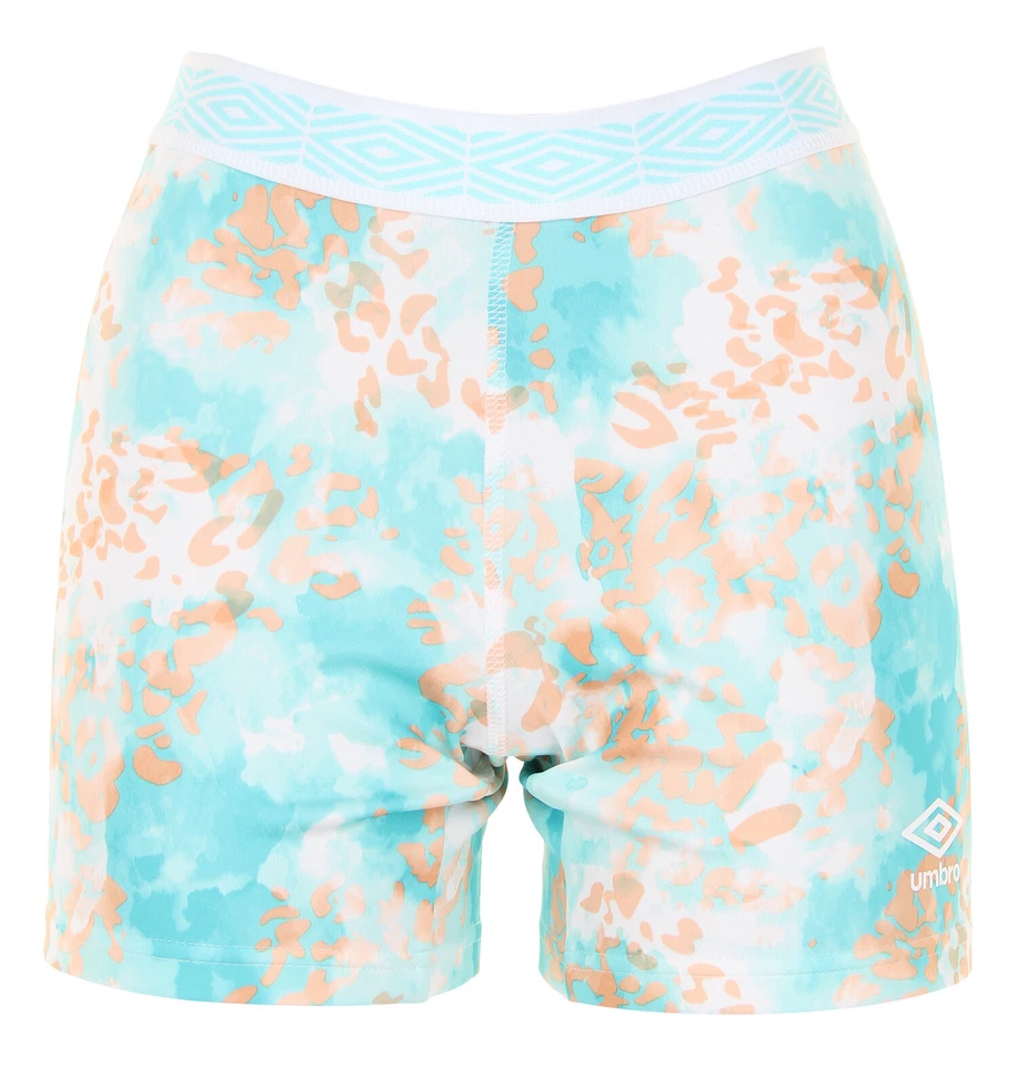 Umbro Women's Diamond Run Biker Shorts, Prism Blue/White - Image 1 of 1