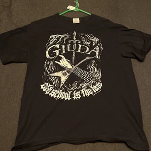 Giuda Old School Law Black Shirt Mens Size M Crust D-Beat Punk Italy Metal HC - Picture 1 of 3