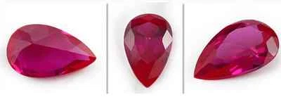 Lab Created Ruby Corundum Pear Faceted AAA Loose Gemstones (4x3mm - 18x13mm) - Image 1 of 3