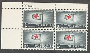 USA. 1239. 5c. Hundertjährige Ausgabe des Roten Kreuzes. Plattenblock von 4. Neuwertig mit 1963 - Bild 1 von 2
