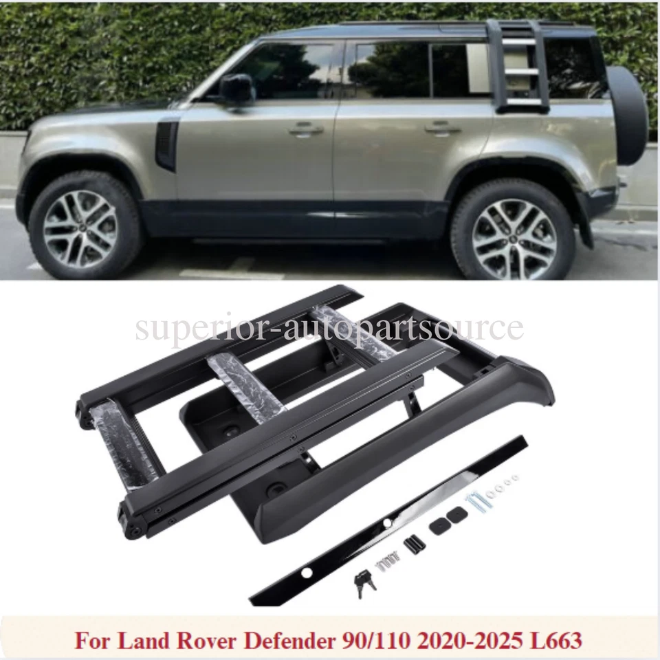 Baca de techo lateral escalera de acceso lateral apta para Land Rover Defender 90 o 110 2023 L663 Foto 1 de 4