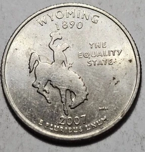 2007 P Washington Wyoming State Quarter Doubled Die Reverse Variety DDR 25 Cent - Picture 1 of 4