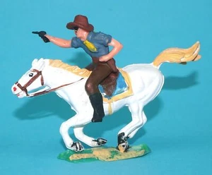 ELASTOLIN 4CM 40MM SERIES No. 6992 MOUNTED COWBOY HORSE RIDER 1960s GERMANY - Bild 1 von 3