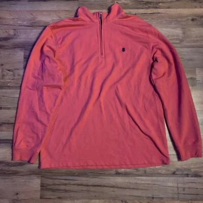 Preppy Rojo Izod Agua Salada Relajado Calce Clásico Hombre Cuarto Medio Cremallera  Foto 1 de 4