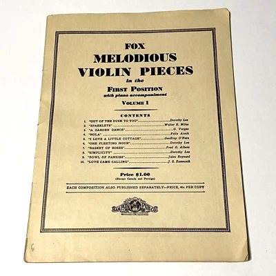 Antique 1922 Fox Melodious Violin Pieces - Easy Trios:  Violin Cello Piano - Image 1 of 3