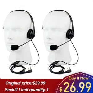2*Retevis EHK001 Mic Headset 2Pin PTT for RT22 Kenwood Baofeng UV-5R Radio - Zdjęcie 1 z 10