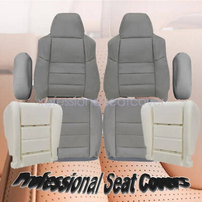 Cubierta de asiento delantera de cuero gris/espuma para Ford Excursion Limited XLT 2002-2005 Foto 1 de 4