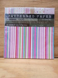 Patterned Paper 8x8 Autumn Leaves Wink Pink Flowers 40 ct NEW - Picture 1 of 2