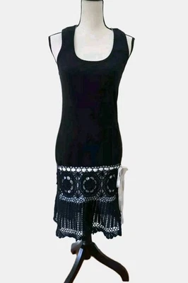 y2k Moda International Crochet Dress Fairy 90s Grunge Boho Witchy Goth Sz Small  - Image 1 of 4