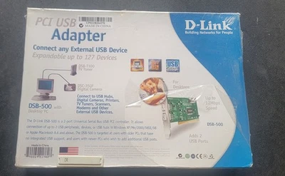 D-Link PCI USB 1.1 Adapter Card - DSB-500 - Sealed NEW Old Stock - Image 1 of 2