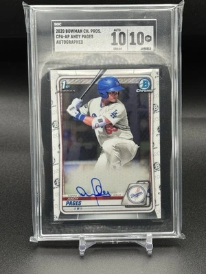 2020 Bowman Chrome - #CPA-AP Andy Pajes Chrome 1º Auto SGC 10/10 - Imagem 1 de 2
