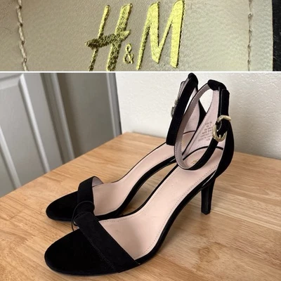 H&M Women’s Black Strappy Heels Size 7 NWT - Image 1 of 4