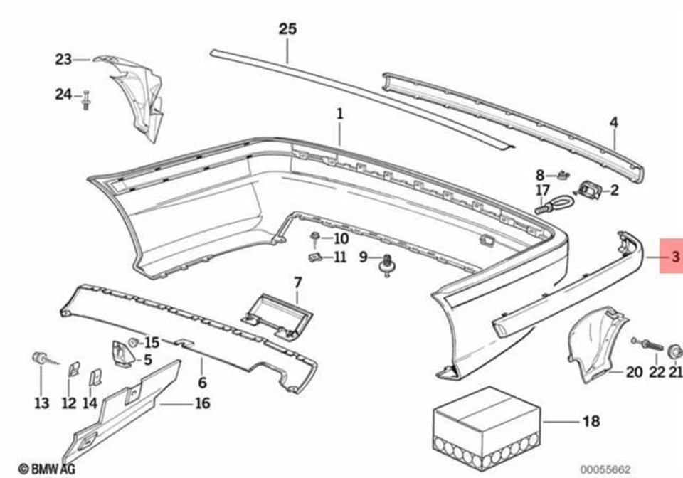 Tira de goma izquierda original BMW E36 316i 318i 318is 318tds 320i 325i 51128162003 Foto 1 de 1