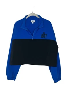 Cortavientos Juicy By Juicy Couture Dos Tonos Azul Negro Cuello Redondo Talla L - Imagen 1 de 6