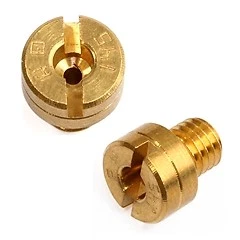 Motorcycle main jet, Mikuni carburettors (round slot head, brass) range of sizes - Image 1 of 1