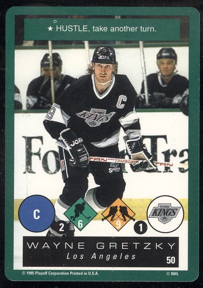 50 WAYNE GRETZKY 1995-96 PLAYOFF ONE ON ONE KINGS NHL HOCKEY - Image 1 of 2