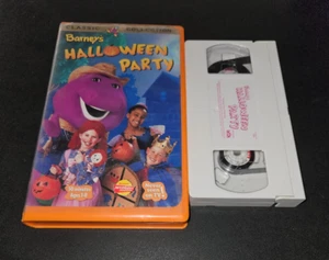 Barney : Barney's Halloween Party (VHS, 1998) Purple Dinosaur Orange Clamshell - Picture 1 of 5