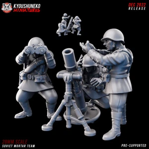 Soviet Mortar Team, Tabletop Historical Wargames WW2 Heavy Weapon Miniature - Picture 1 of 1