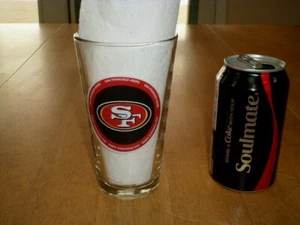 (NFL) SAN FRANCISCO 49ERS, CLEAR COLORED, PINT BEER GLASS, Vintage - Picture 1 of 12