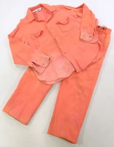 Rare Vintage WOOLRICH Hunting Matching Casual Button Shirt Jeans 90s Orange XL - Picture 1 of 24