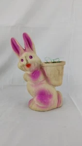 Paper Mache Easter Bunny Rabbit Candy Vase Container 8.5" Vintage *See Photos - Picture 1 of 12
